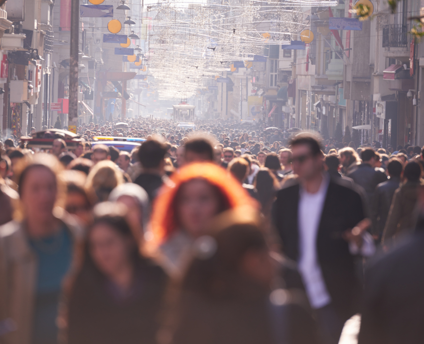 people crowd walking on street